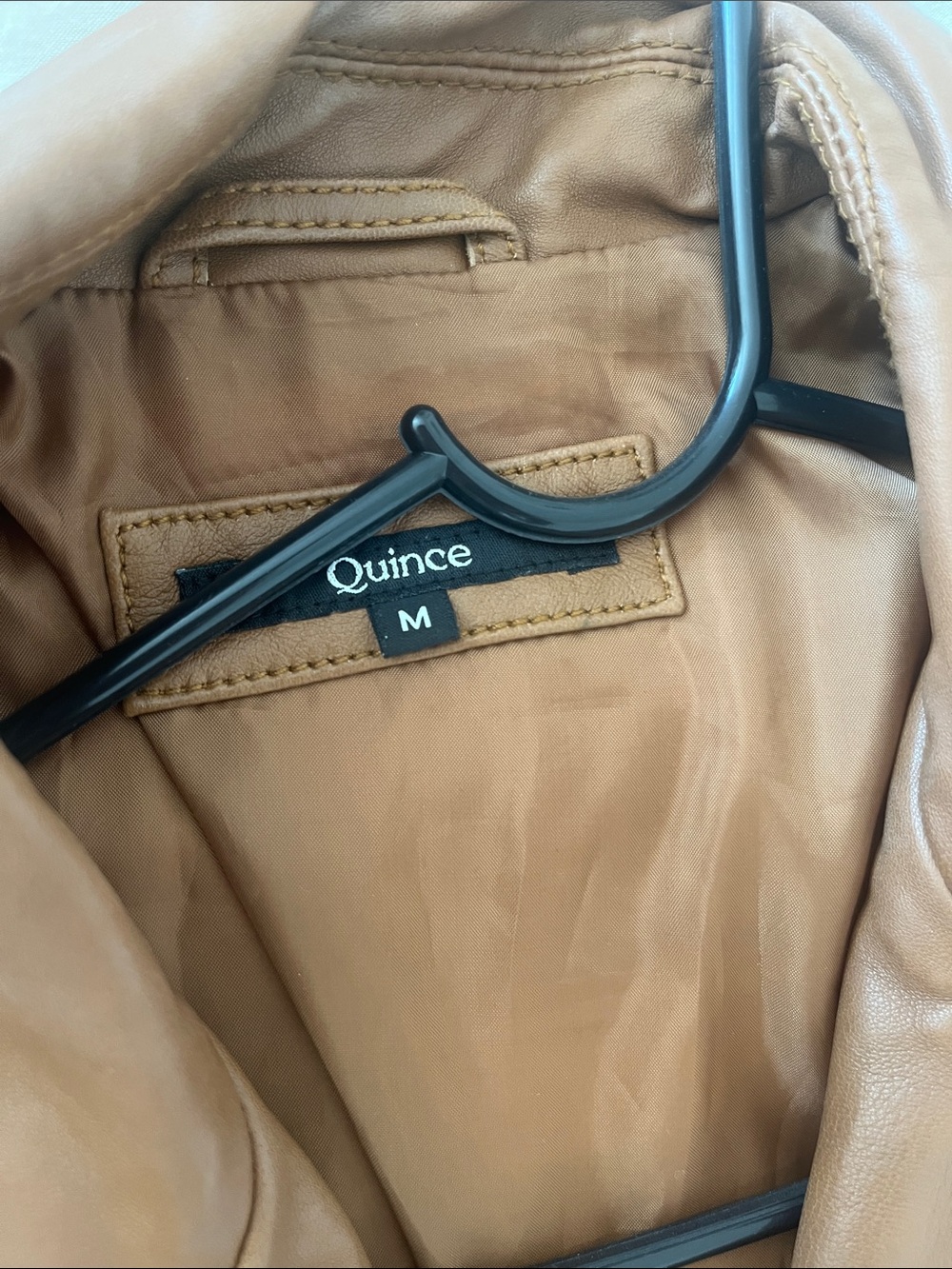 Quince Tan Leather Moto Jacket with Belt - Picture 3 of 12